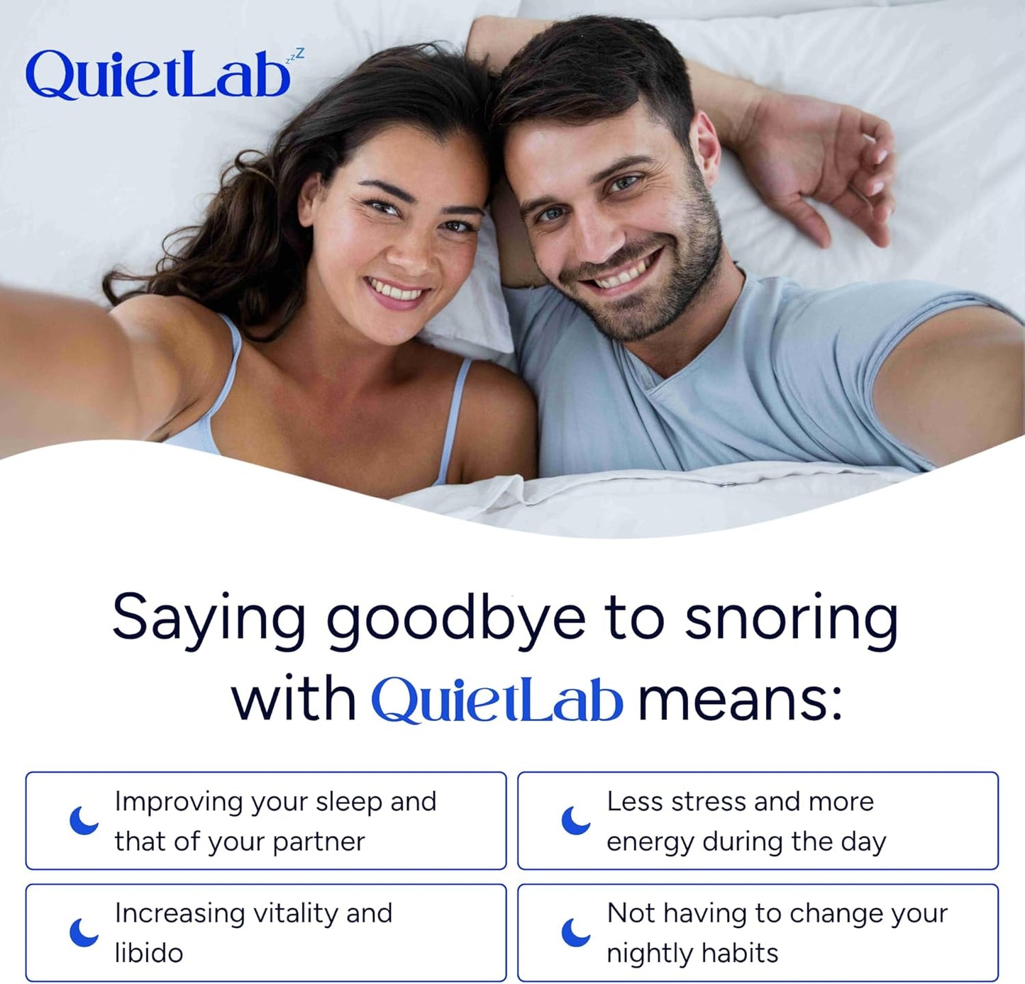 QuietLab Pro Anti-Snoring Mouthpiece - Adjustable Snoring Mouth Guard, Orthodontist Designed, No Boiling Required - BPA-Free Medical Grade - Designed for Nighttime Snoring Control